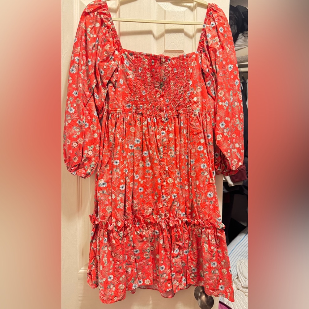 Cara Cara Red Floral Mini Dress - Picture 7 of 10